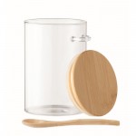 Frasco em vidro e bambu para personalizar cor transparente segunda vista