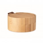 Elegante caixa para joias em bambu com logo cor madeira primeira vista