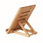 Suporte para tablet em bambu personalizável cor madeira terceira vista