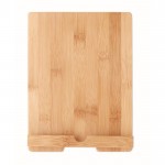 Suporte para tablet em bambu personalizável cor madeira quinta vista