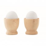 Dois suportes para ovos cor madeira primeira vista