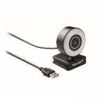 Webcam com microfone e anel luminoso cor preto vista principal