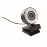 Webcam com microfone e anel luminoso cor preto primeira vista