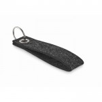 Porta-chaves retangular de feltro cor cinzento-escuro