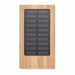 Powerbank de bambu com painel solar cor madeira quarta vista