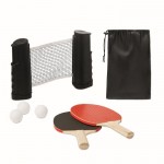 Kit de ping pong com rede enrolável cor preto