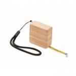 Fita métrica quadrada em bambu cor madeira