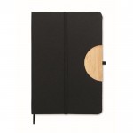 Caderno de capa dura com suporte cor preto terceira vista