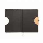 Caderno de capa dura com suporte cor preto quinta vista