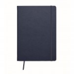 Caderno com papel reciclado folhas pautadas cor azul primeira vista