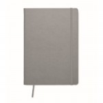 Caderno com papel reciclado folhas pautadas cor cinzento primeira vista