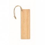 Marca-página de bambu com cordão cor madeira primeira vista