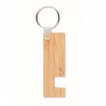 Porta-chaves de bambu com suporte cor madeira primeira vista