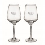 Dois copos de vinho personalizados cor transparente vista principal