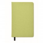 Caderno ecológico personalizado com sementes cor verde-lima primeira vista