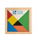 Jogo tangram de madeira colorido vista principal
