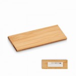 Porta-etiquetas de bambu com fivela de agulha cor madeira