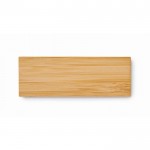 Porta-etiquetas de bambu com fivela de agulha cor madeira segunda vista