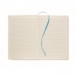 Cadernos reciclados de capa dura com elástico cor turquesa sexta vista