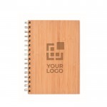 Caderno de argolas com capa de bambu vista principal