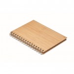 Caderno de argolas com capa de bambu cor madeira