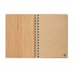 Caderno de argolas com capa de bambu cor madeira primeira vista
