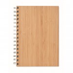 Caderno de argolas com capa de bambu cor madeira quarta vista