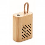 Altifalante bluetooth 5.0 compacto de bambu cor madeira