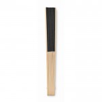 Leque de bambu com papel colorido cor preto segunda vista