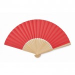 Leque de bambu com papel colorido cor vermelho