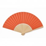 Leque de bambu com papel colorido cor cor-de-laranja