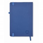 Caderno com capa e papel reciclados cor azul quinta vista