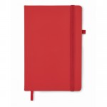 Caderno com capa e papel reciclados cor vermelho primeira vista