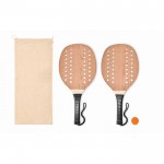 Kit de raquetes de praia com bola cor madeira