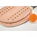 Kit de raquetes de praia com bola cor madeira vista de detalhe 3