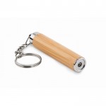 Porta-chaves de bambu com lanterna cor madeira