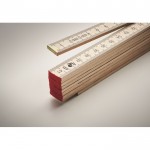 Fita métrica de carpinteiro de madeira promo. cor madeira vista de detalhe 3