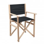 Cadeira de realizador, madeira, dobrável, praia ou campismo, máx. 80 kg cor preto