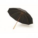 Guarda-chuva de pongee rPET manual antivento estrutura de bambu Ø104 cor preto