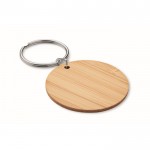 Simples porta-chaves barato de bambu redondo cor madeira