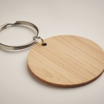 Simples porta-chaves barato de bambu redondo cor madeira vista fotografia terceira vista