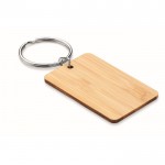 Porta-chaves barato de bambu com forma retangular cor madeira