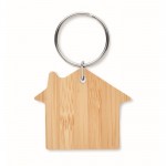Porta-chaves económico de bambu em forma de casa cor madeira terceira vista