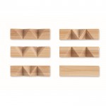 Quebra-cabeças económico de bambu em forma de estrela cor madeira terceira vista