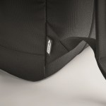 Mochila com fecho roll-top e costas acolchoadas de poliéster rPET cor preto vista fotografia quarta vista