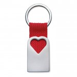 Porta-chaves publicitário com coração cor vermelho terceira vista