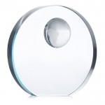 Troféu publicitário com esfera cristal cor transparente