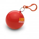 Impermeável publicitário em bola redonda cor vermelho quarta vista com logotipo