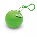 Impermeável publicitário em bola redonda cor verde lima quarta vista com logotipo