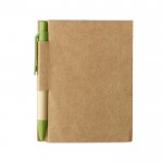 Bloco de notas publicitário com caneta cor verde lima